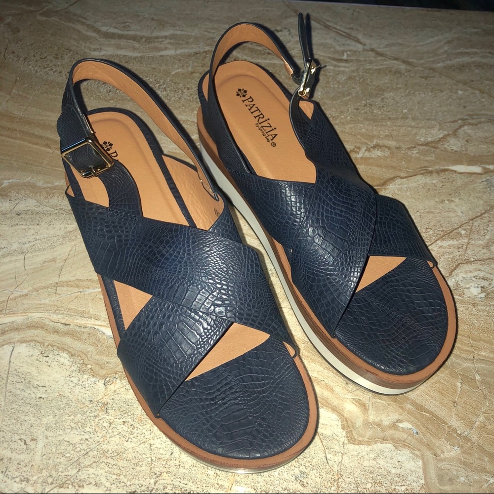 NIB Patrizia “Kristina” Navy Open-Toe Sandal Sz 41